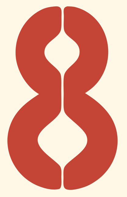 Figure Eight Hands Logo #fff8e7/#c44536