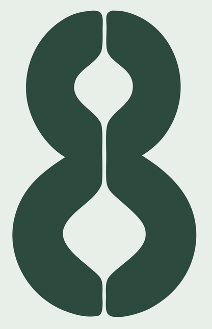 Figure Eight Hands Logo #e8efe9/#2d4a3e