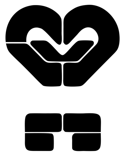 Clasped Hands Heart Logo #ffffff/#000000