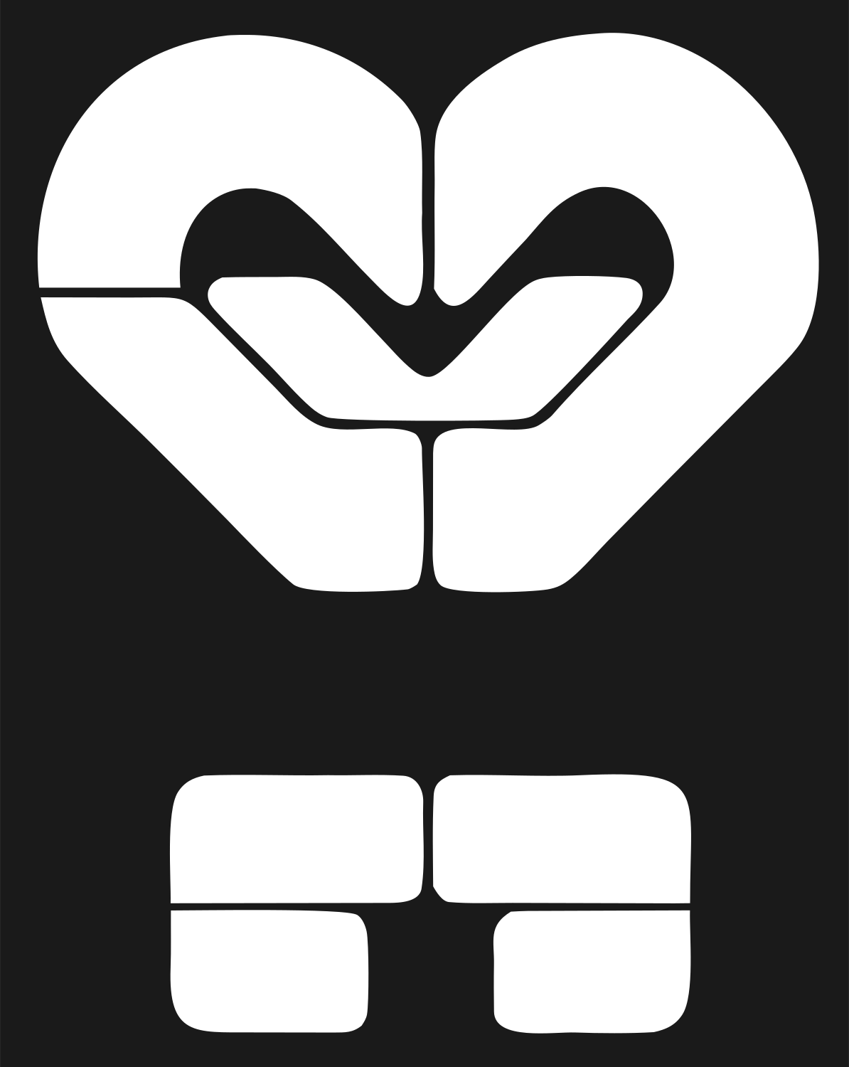 Clasped Hands Heart Logo #1a1a1a/#ffffff
