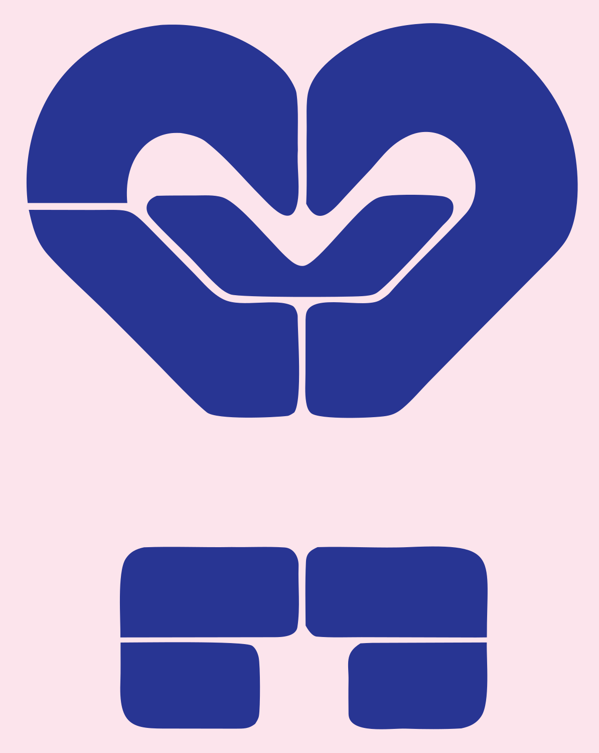 Clasped Hands Heart Logo #fce4ec/#283593