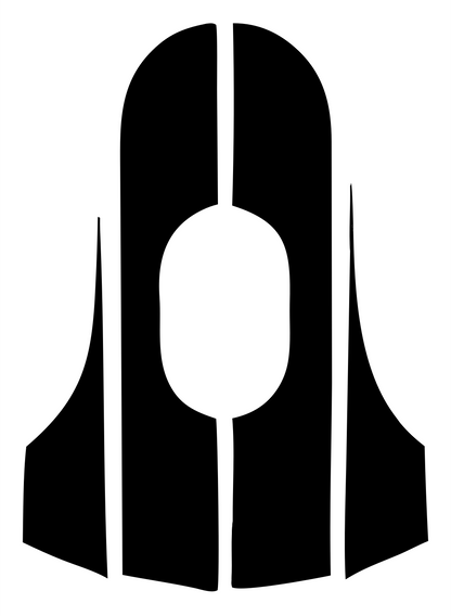 Spacecraft Fins Silhouette Logo #ffffff/#000000