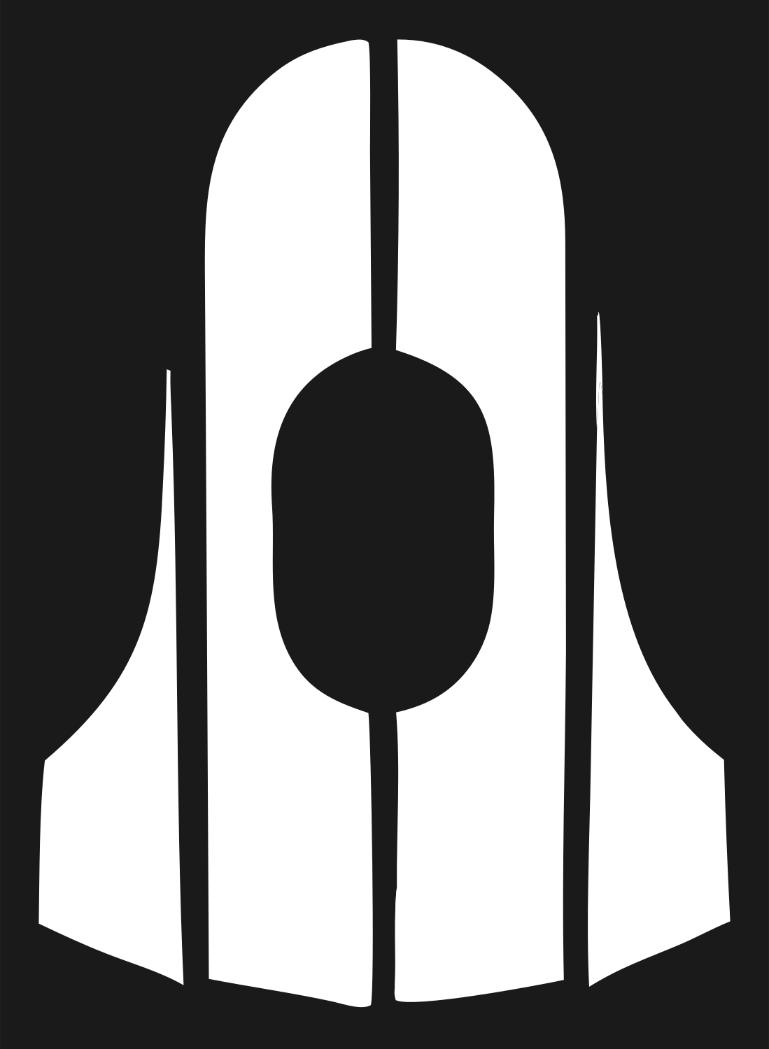 Spacecraft Fins Silhouette Logo #1a1a1a/#ffffff