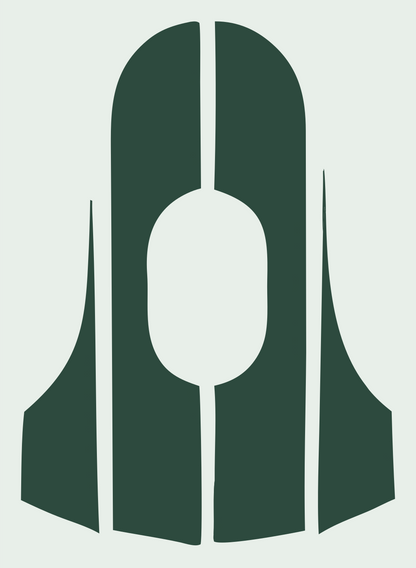 Spacecraft Fins Silhouette Logo #e8efe9/#2d4a3e