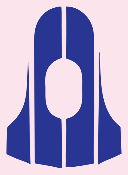 Spacecraft Fins Silhouette Logo #fce4ec/#283593