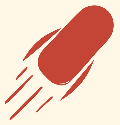 Hand-Drawn Capsule Speed Logo #fff8e7/#c44536