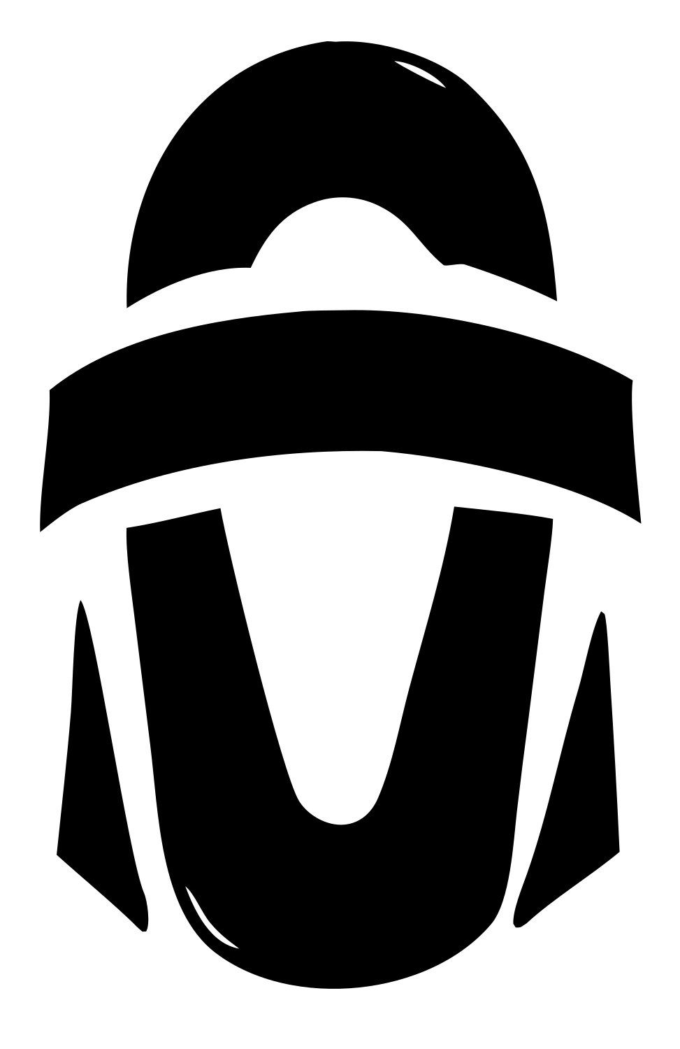 Space Capsule Reentry Logo #ffffff/#000000