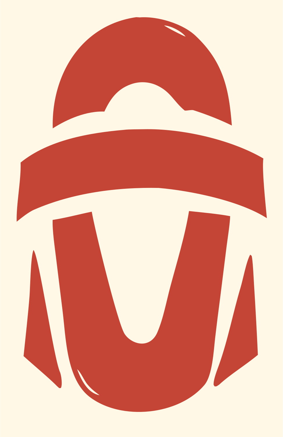 Space Capsule Reentry Logo #fff8e7/#c44536