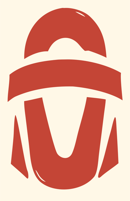 Space Capsule Reentry Logo #fff8e7/#c44536