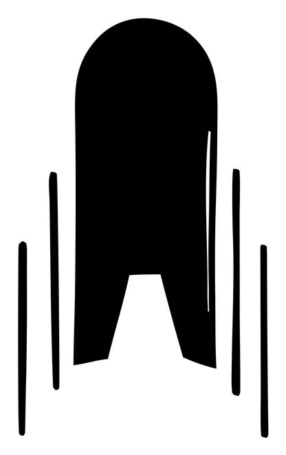 Hand-Drawn Rocket Silhouette Logo #ffffff/#000000