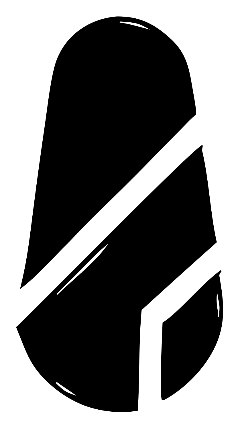 Hand-Drawn Capsule Slash Logo #ffffff/#000000