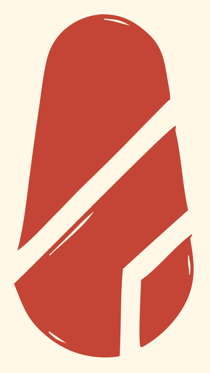 Hand-Drawn Capsule Slash Logo #fff8e7/#c44536