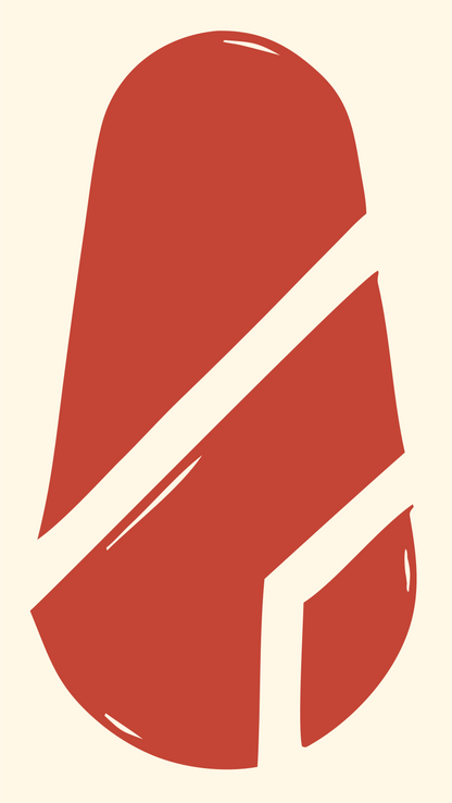 Hand-Drawn Capsule Slash Logo #fff8e7/#c44536