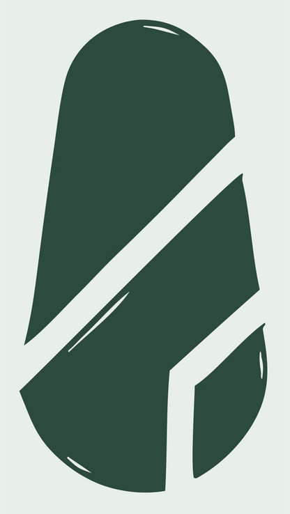 Hand-Drawn Capsule Slash Logo #e8efe9/#2d4a3e