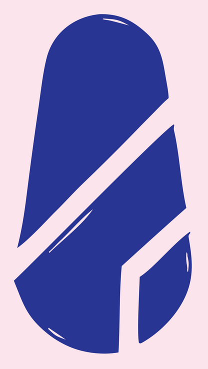 Hand-Drawn Capsule Slash Logo #fce4ec/#283593