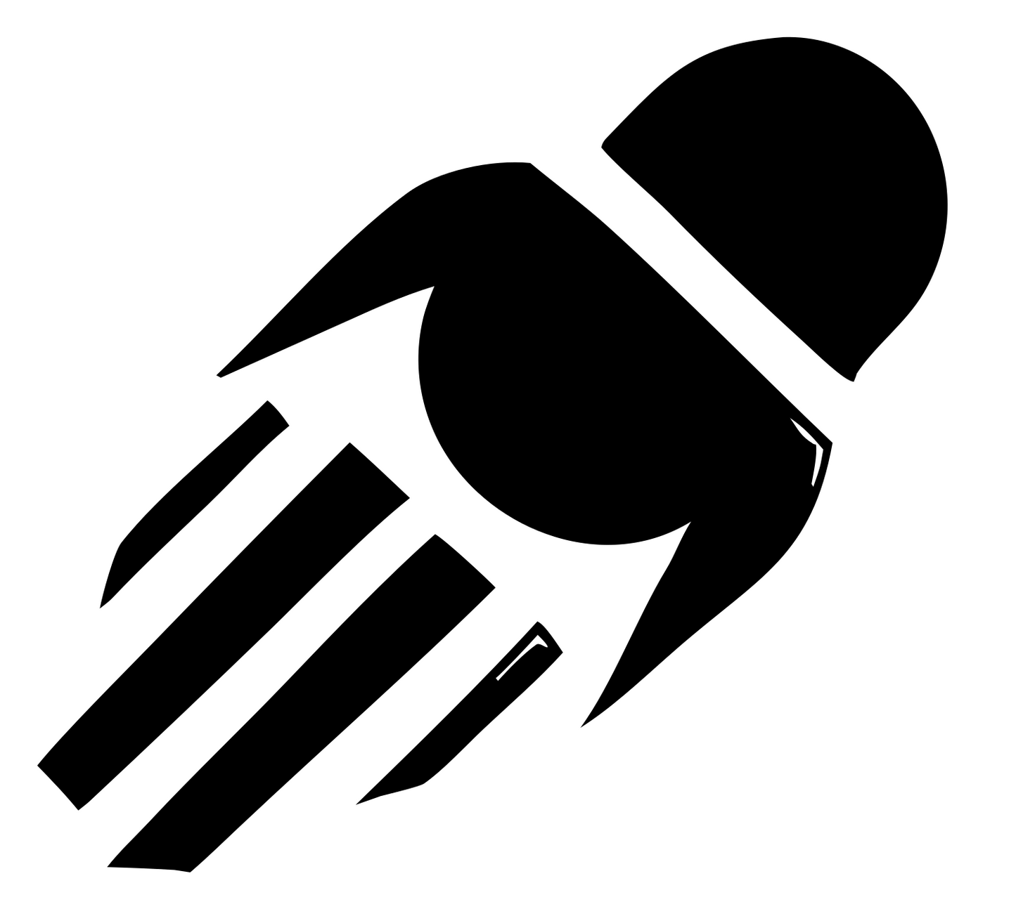Rocket Capsule Motion Streak Logo #ffffff/#000000