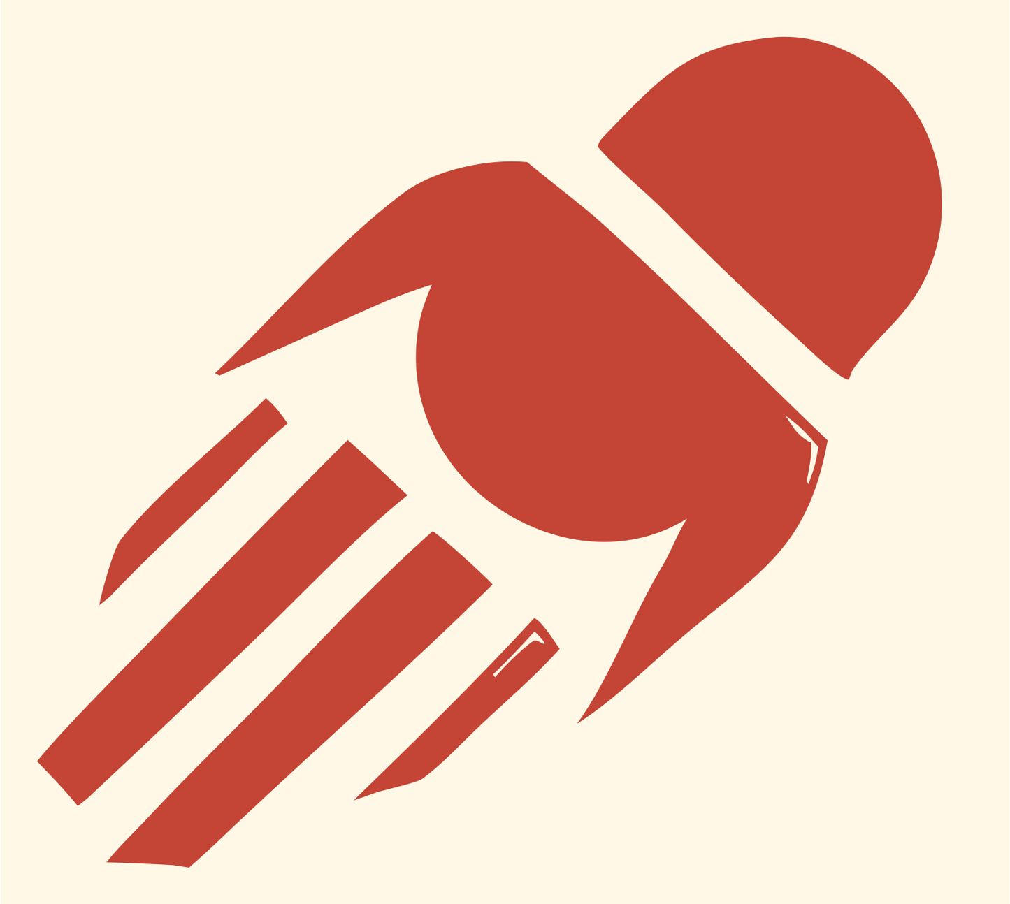 Rocket Capsule Motion Streak Logo #fff8e7/#c44536