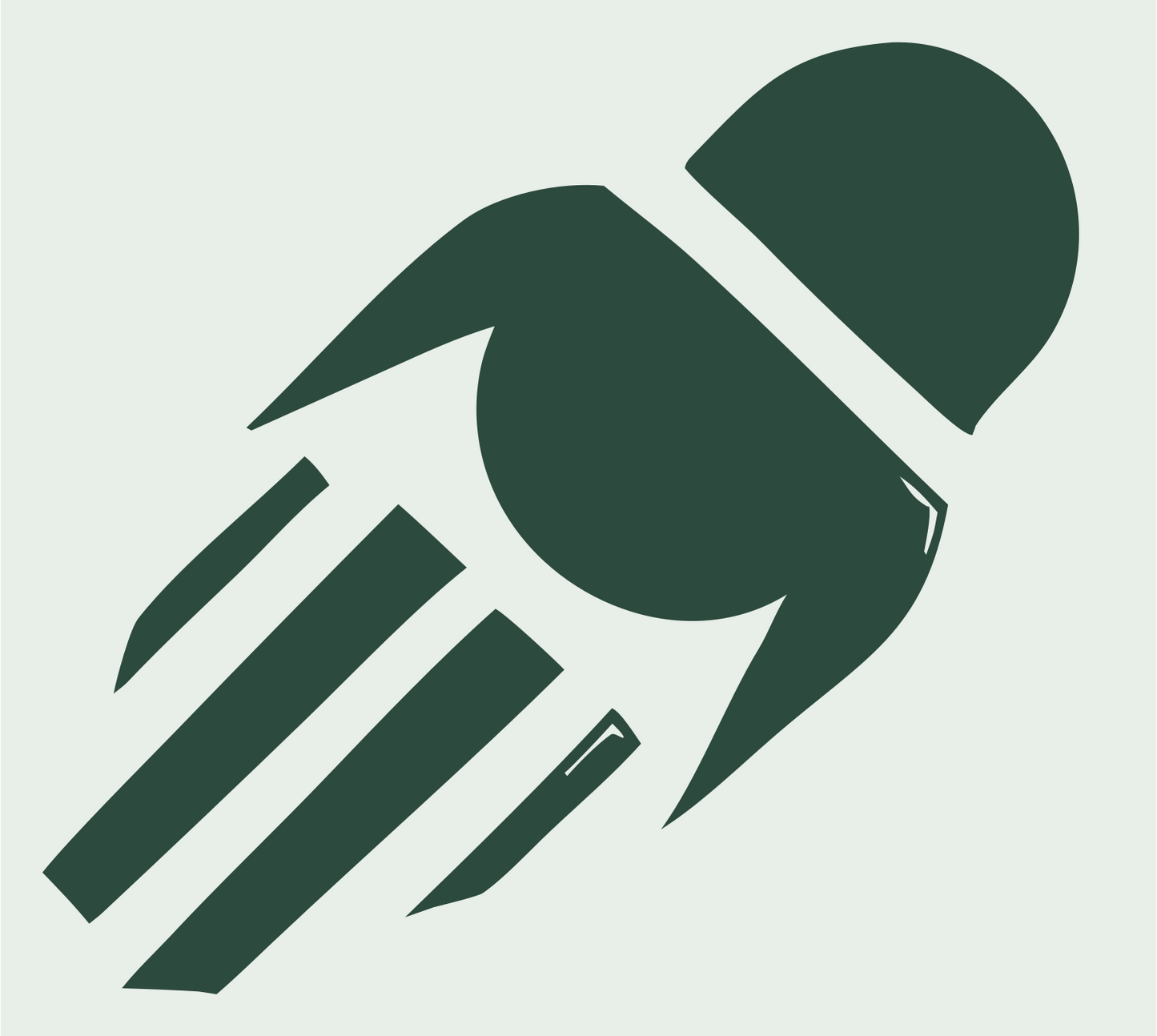 Rocket Capsule Motion Streak Logo #e8efe9/#2d4a3e