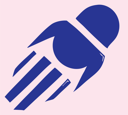 Rocket Capsule Motion Streak Logo #fce4ec/#283593