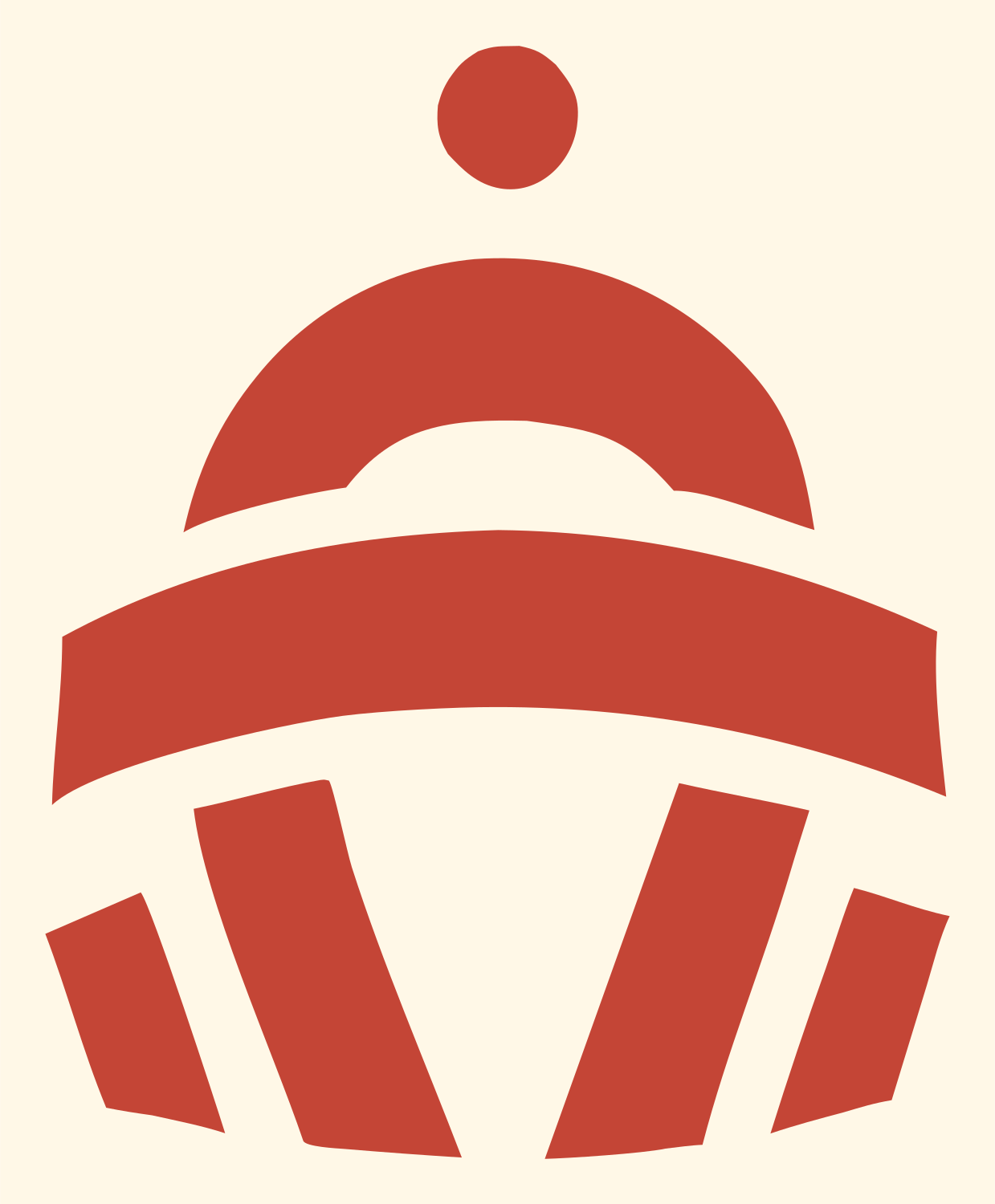 UFO Spacecraft Descent Logo #fff8e7/#c44536
