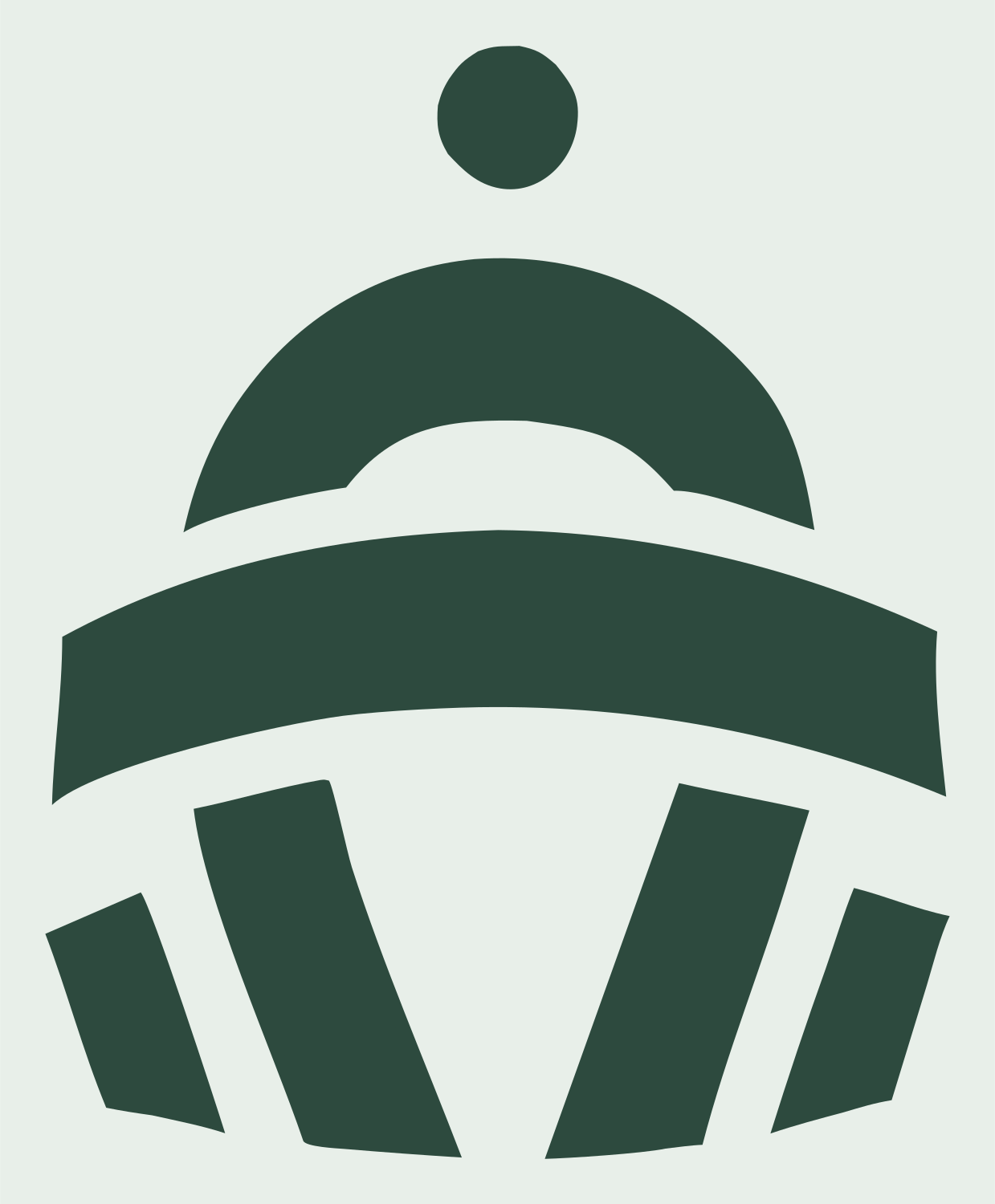 UFO Spacecraft Descent Logo #e8efe9/#2d4a3e