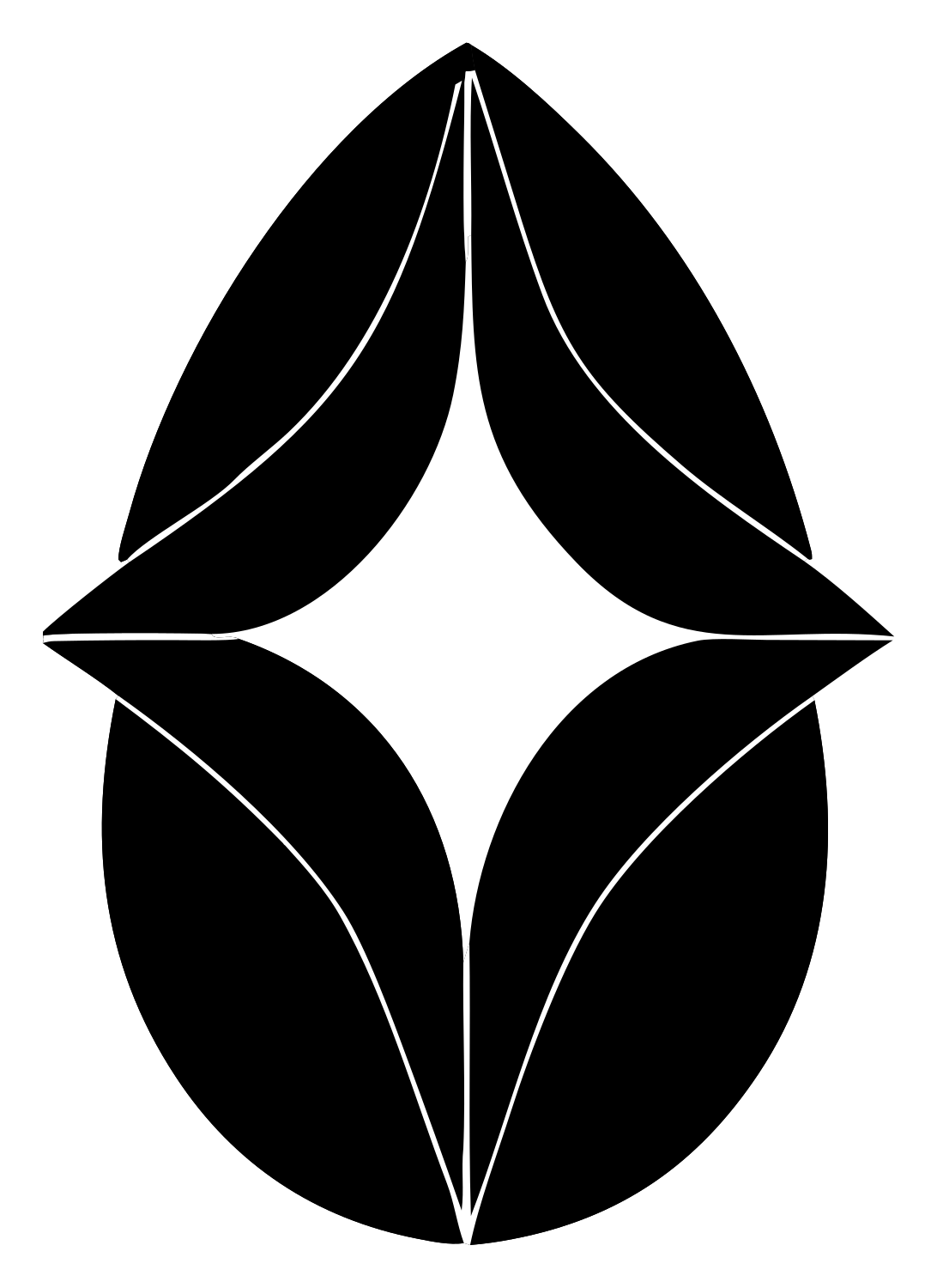 Leaf Petal Star Logo #ffffff/#000000