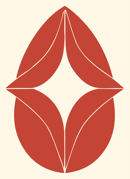 Leaf Petal Star Logo #fff8e7/#c44536
