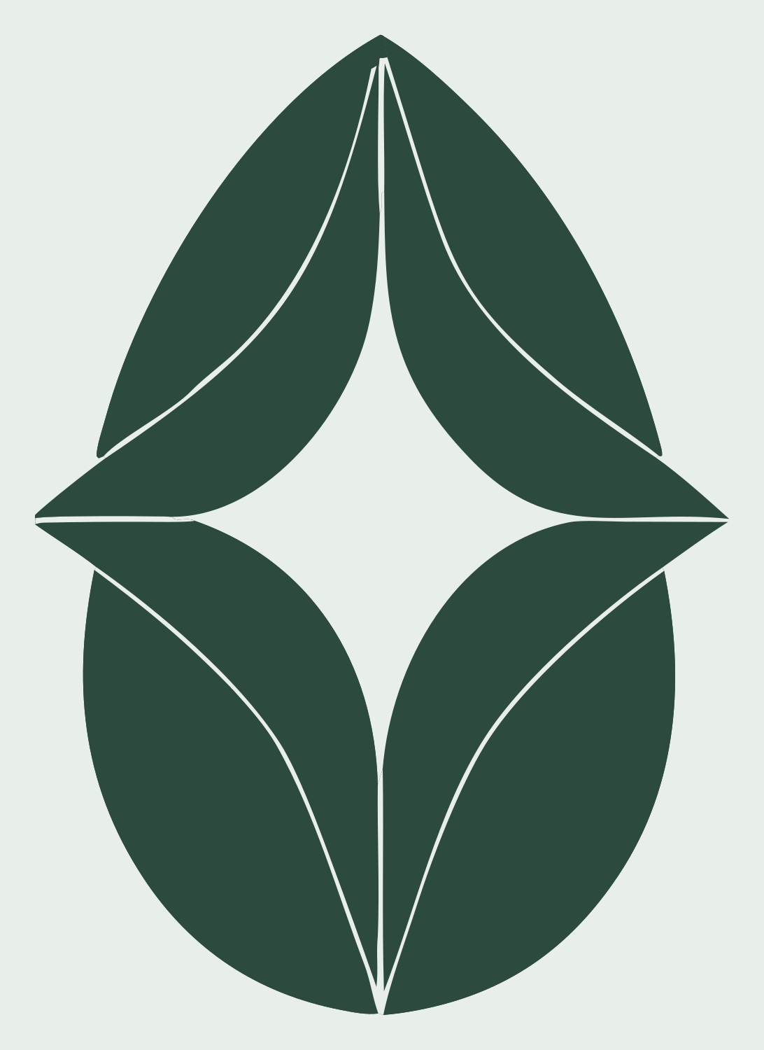 Leaf Petal Star Logo #e8efe9/#2d4a3e