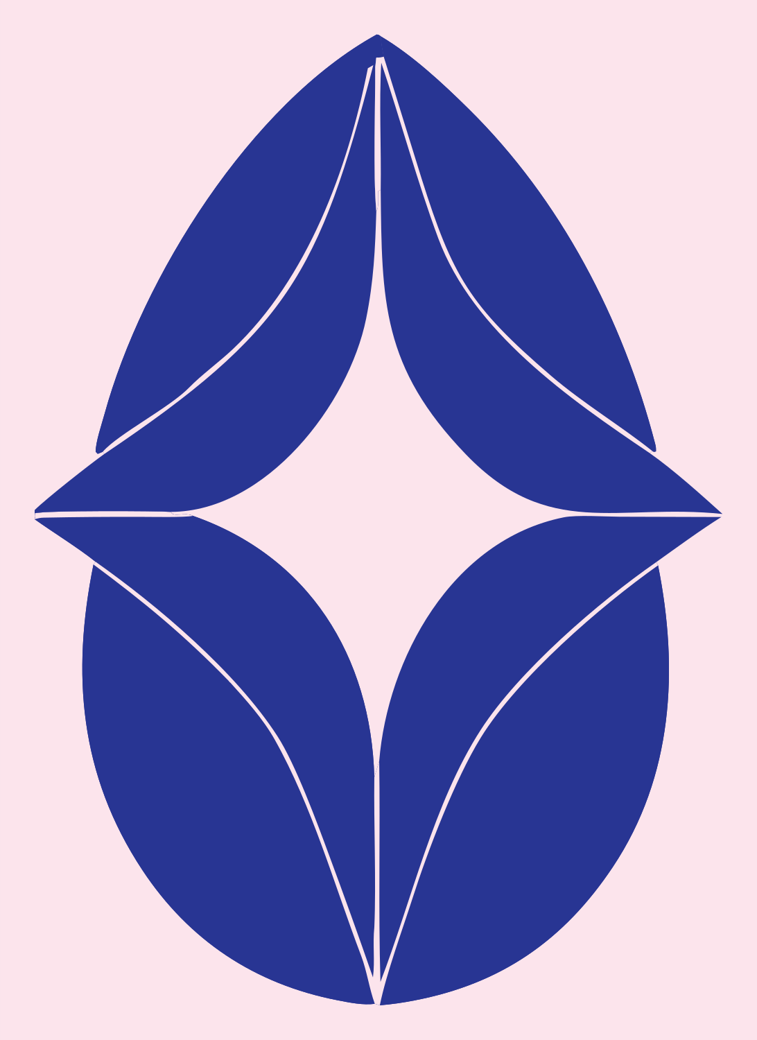 Leaf Petal Star Logo #fce4ec/#283593
