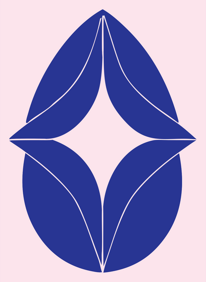 Leaf Petal Star Logo #fce4ec/#283593