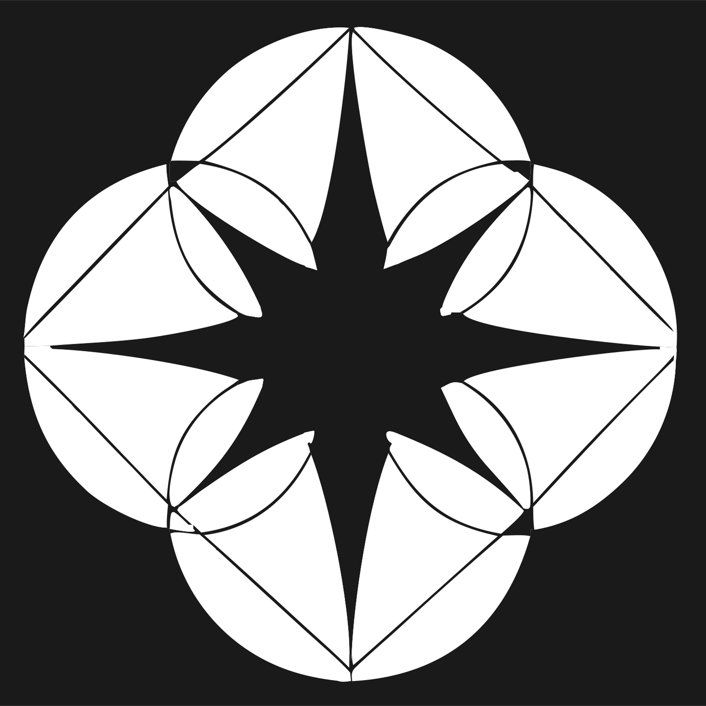 Four Circle Star Logo #1a1a1a/#ffffff