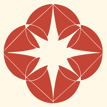 Four Circle Star Logo #fff8e7/#c44536