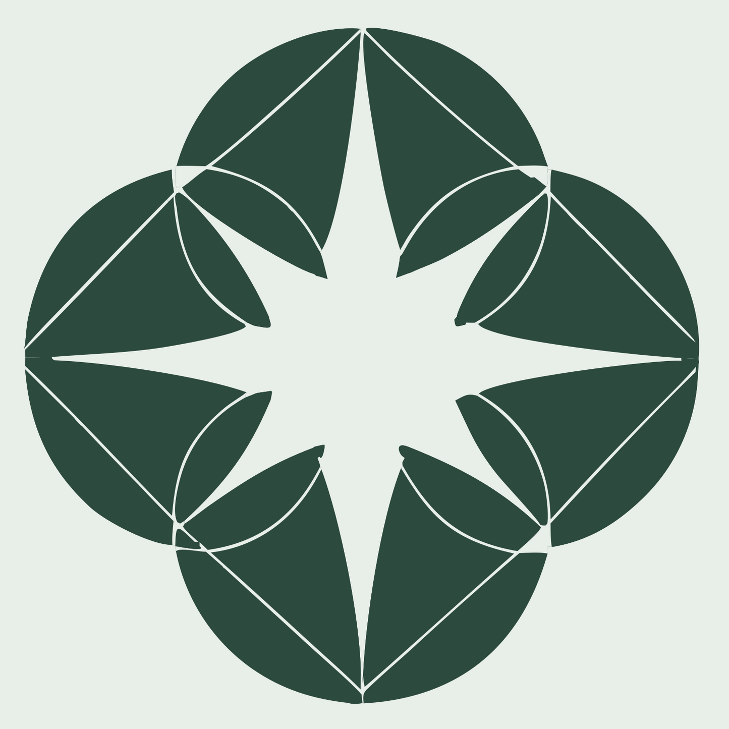 Four Circle Star Logo #e8efe9/#2d4a3e