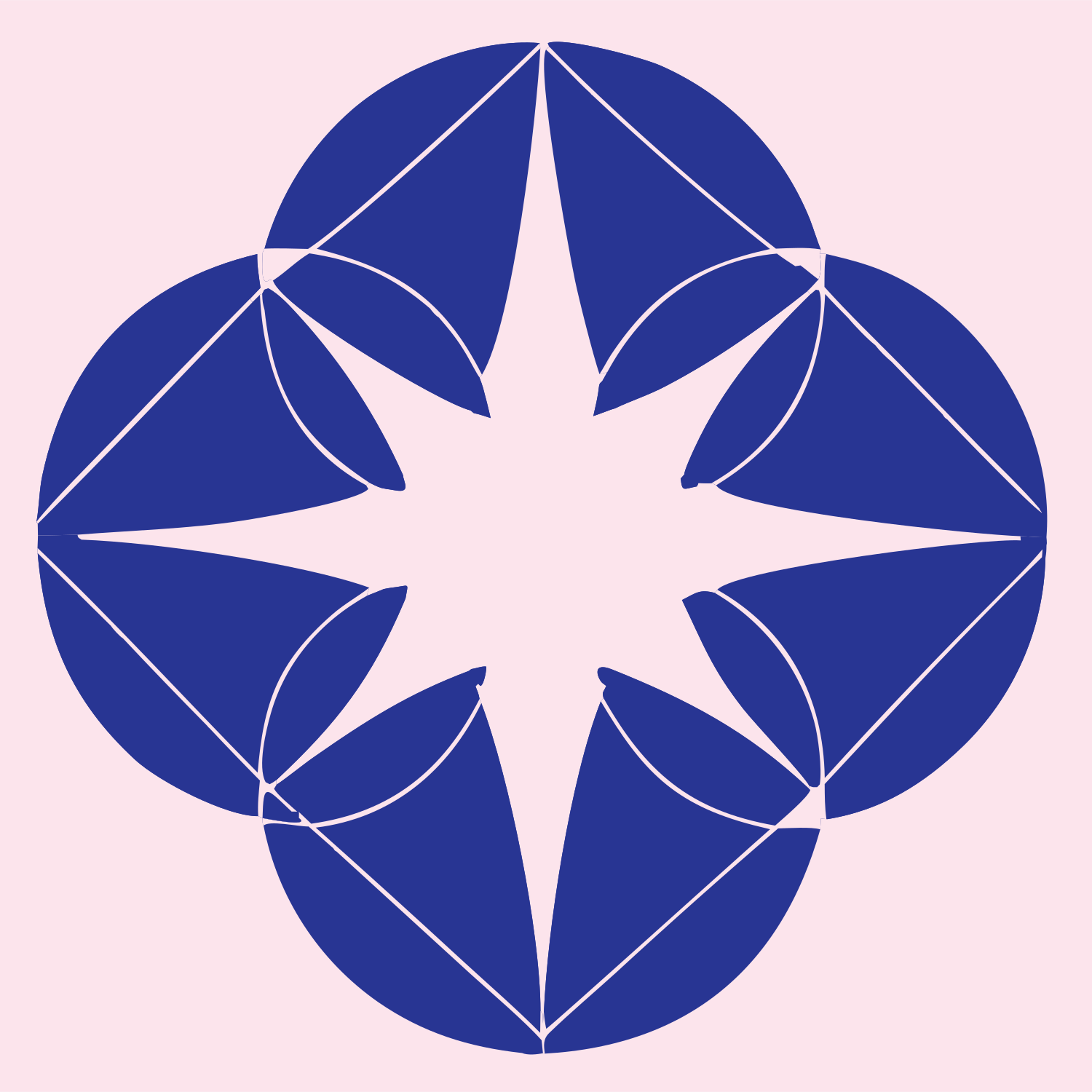 Four Circle Star Logo #fce4ec/#283593