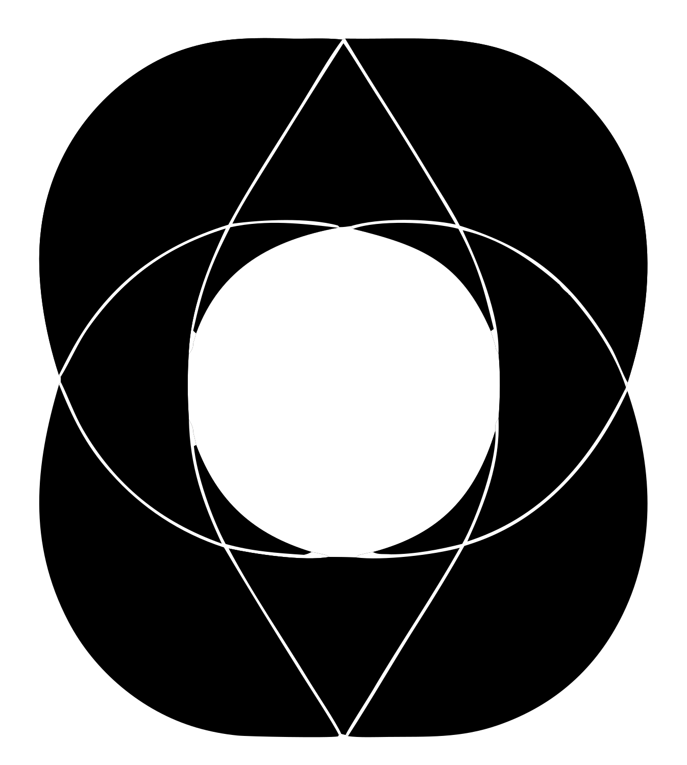 Circle Triangle Overlap Logo #ffffff/#000000