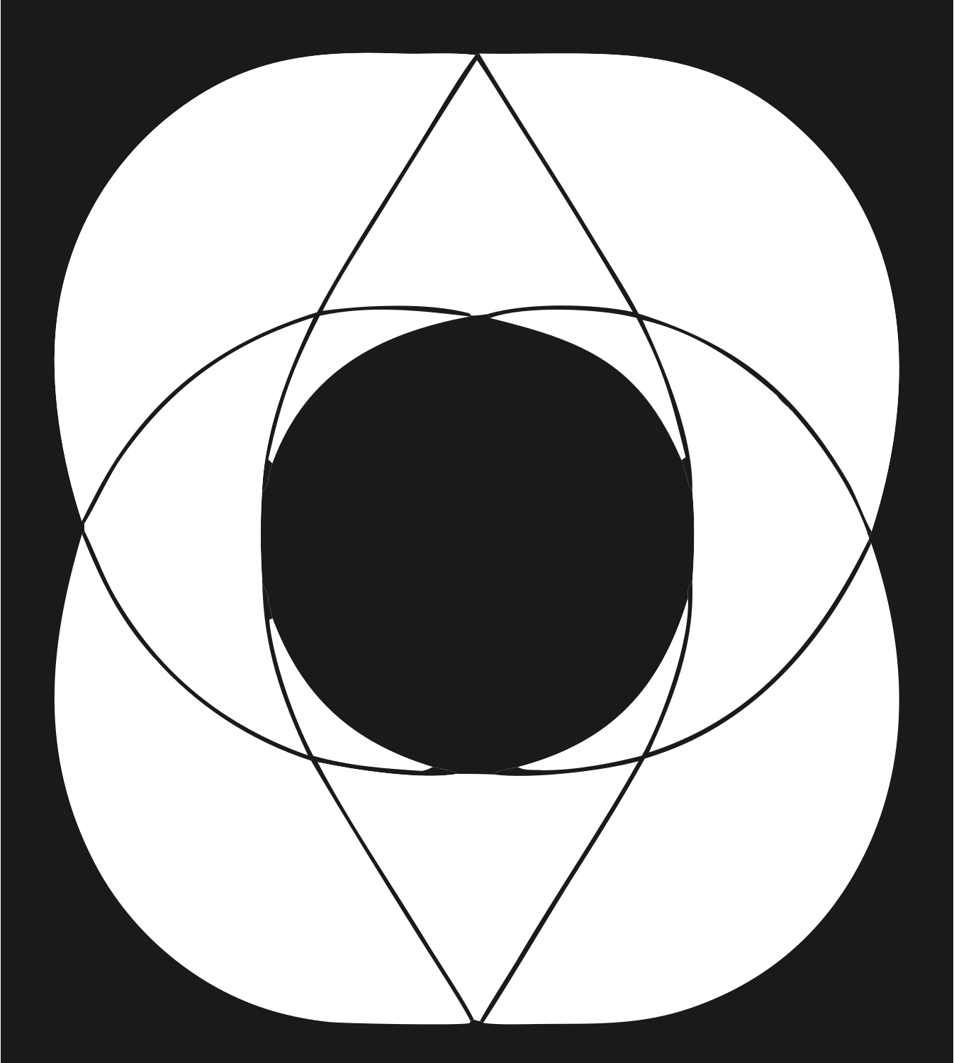 Circle Triangle Overlap Logo #1a1a1a/#ffffff