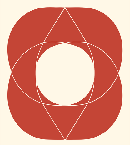 Circle Triangle Overlap Logo #fff8e7/#c44536