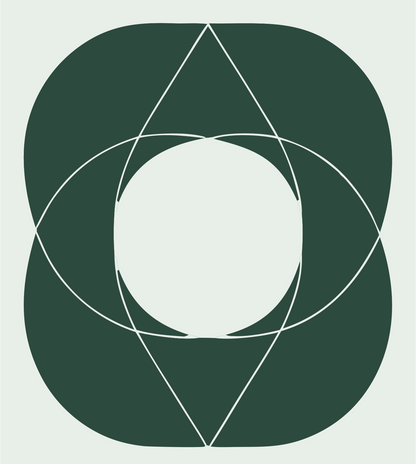 Circle Triangle Overlap Logo #e8efe9/#2d4a3e