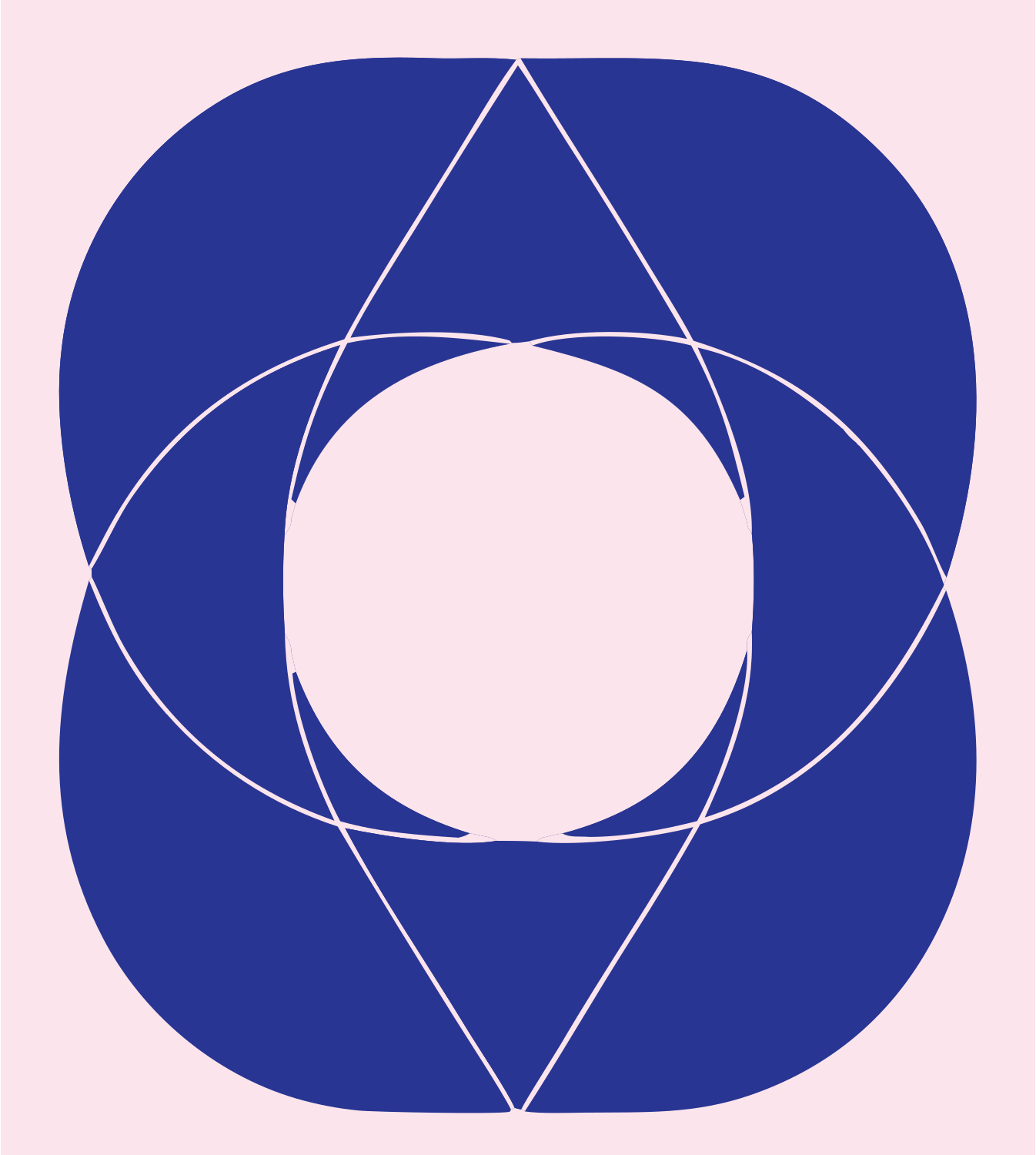 Circle Triangle Overlap Logo #fce4ec/#283593