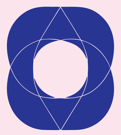 Circle Triangle Overlap Logo #fce4ec/#283593