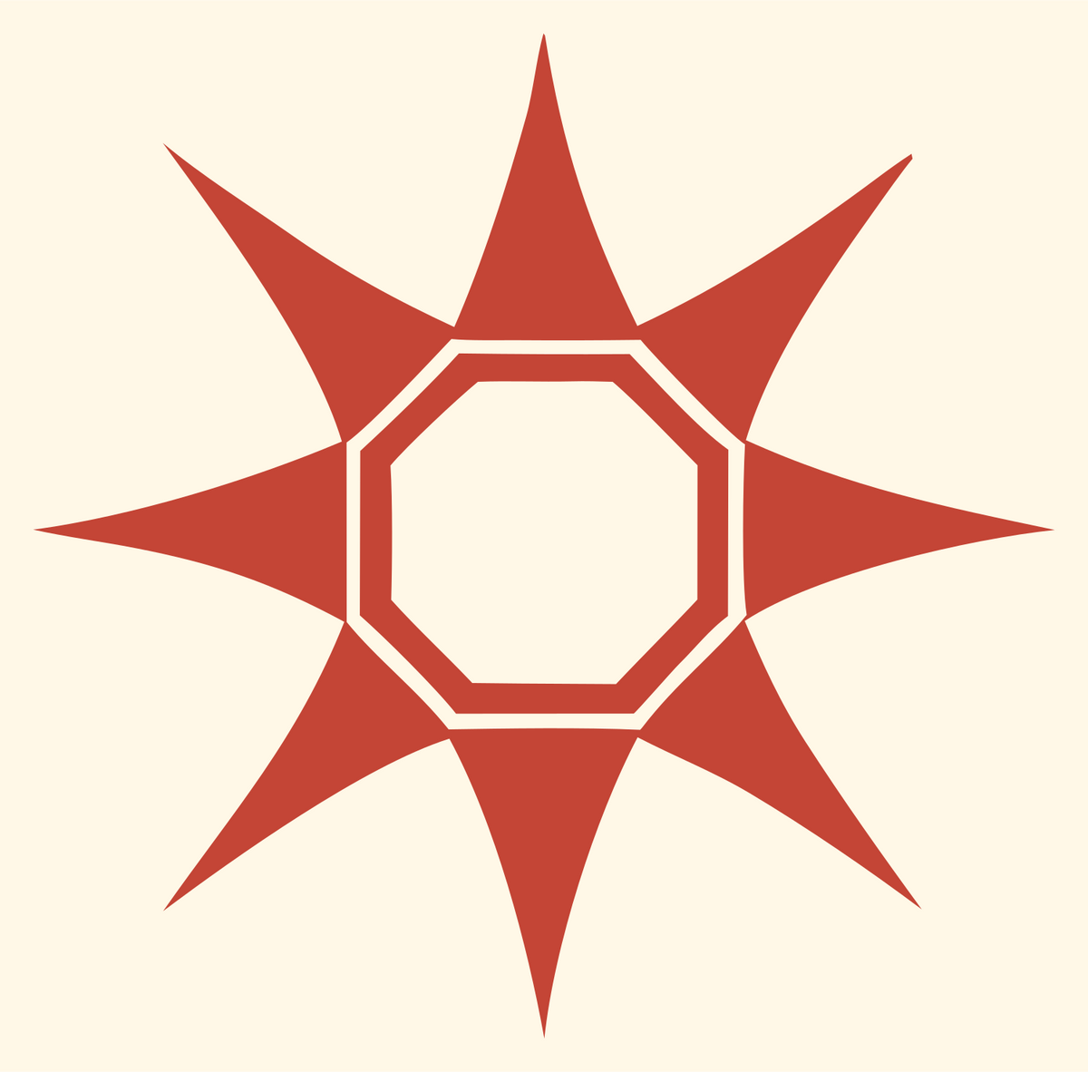 Octagon Star Tarot Logo #fff8e7/#c44536