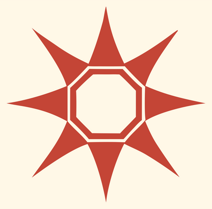 Octagon Star Tarot Logo #fff8e7/#c44536