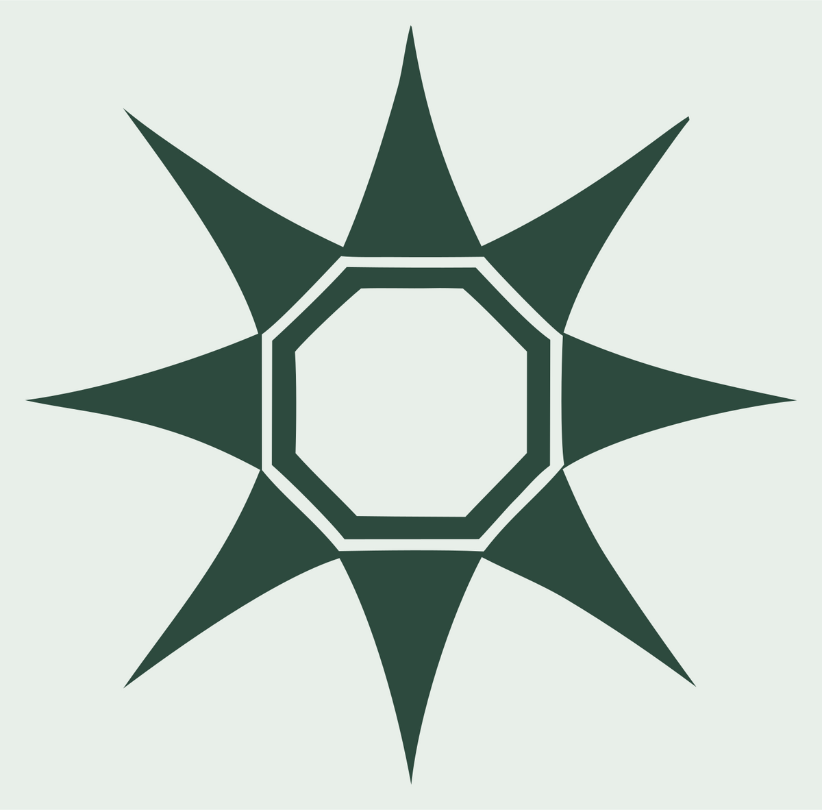 Octagon Star Tarot Logo #e8efe9/#2d4a3e