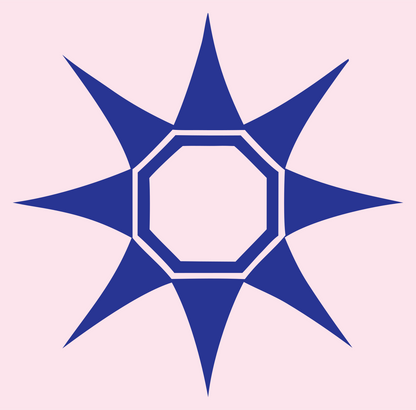 Octagon Star Tarot Logo #fce4ec/#283593