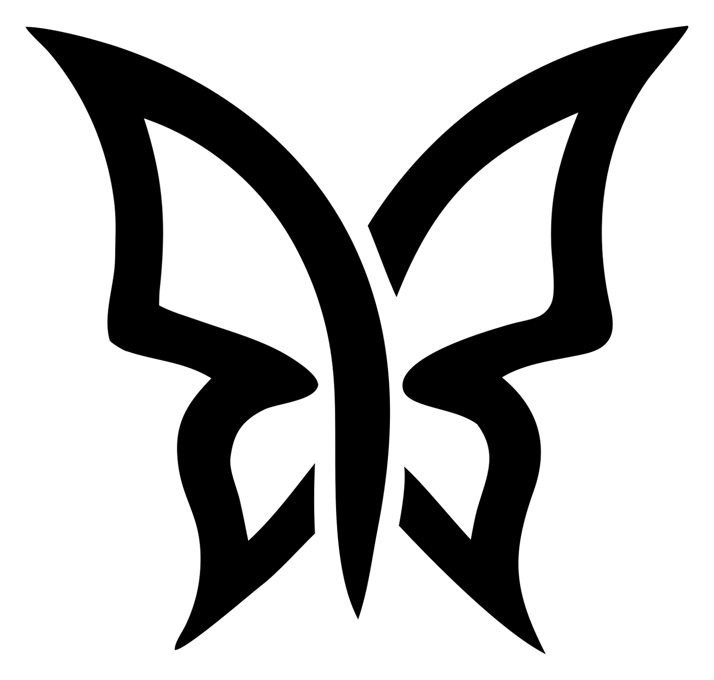 Ribbon Wing Butterfly Logo #ffffff/#000000