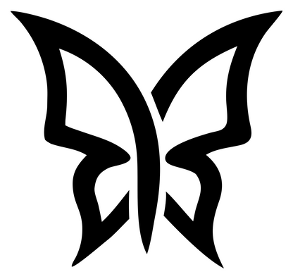 Ribbon Wing Butterfly Logo #ffffff/#000000
