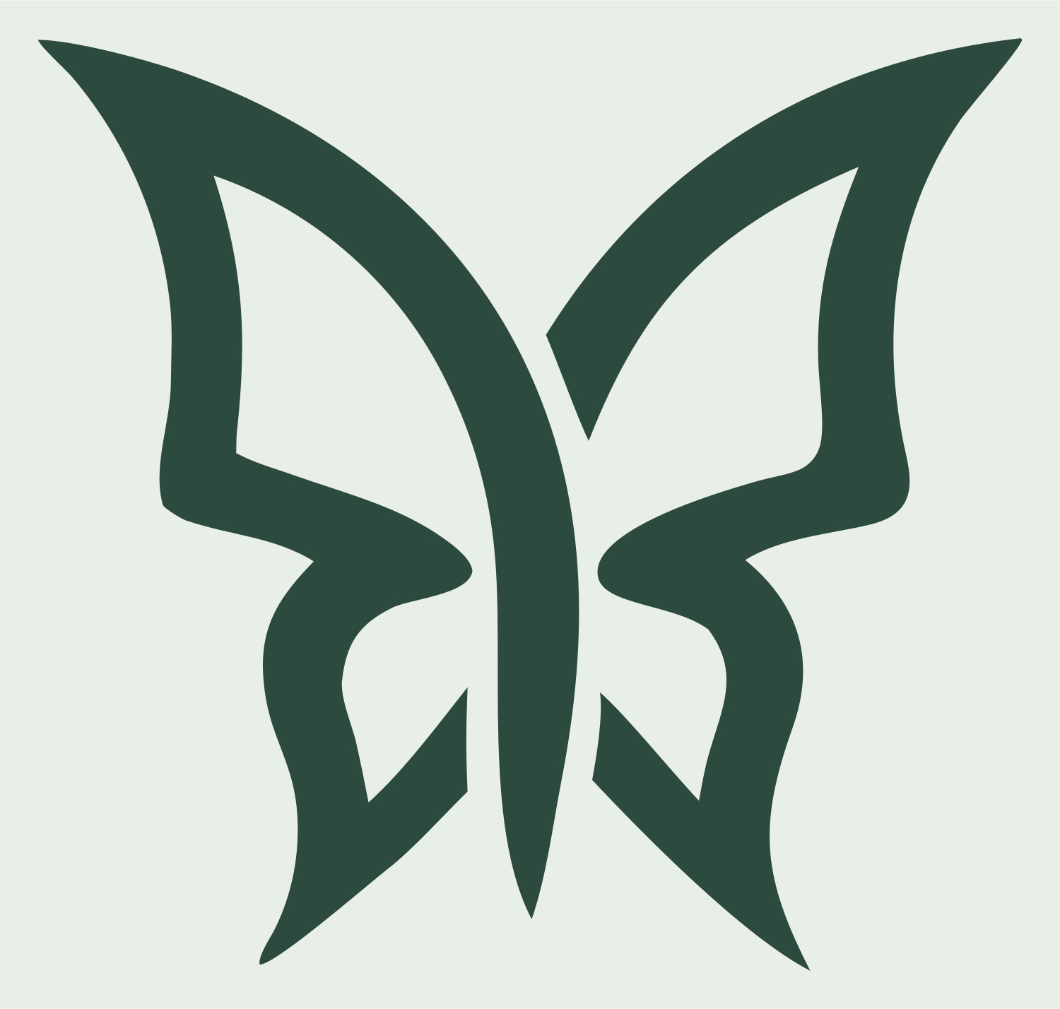 Ribbon Wing Butterfly Logo #e8efe9/#2d4a3e