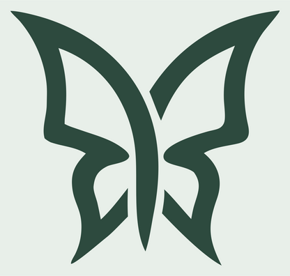 Ribbon Wing Butterfly Logo #e8efe9/#2d4a3e