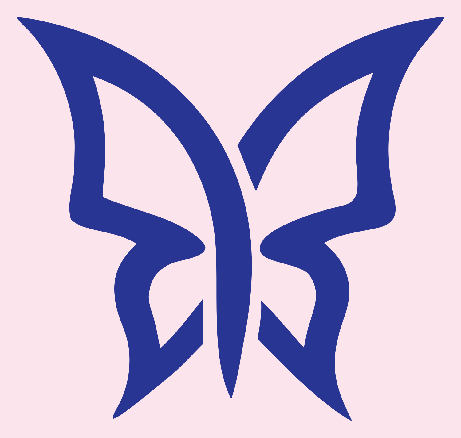 Ribbon Wing Butterfly Logo #fce4ec/#283593