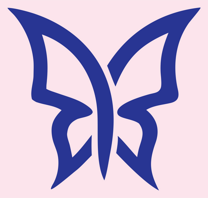 Ribbon Wing Butterfly Logo #fce4ec/#283593